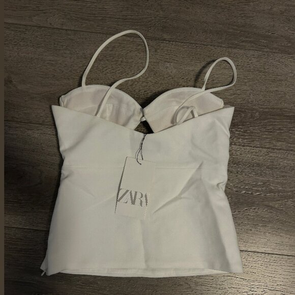 ZARA White Strappy Top Size XS (Tags Attached) - Picture 2 of 2